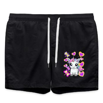 Licorne Enfant Fille Cheval - Short de bain - noir - Devant - AI Model Male 185 light (185cm)