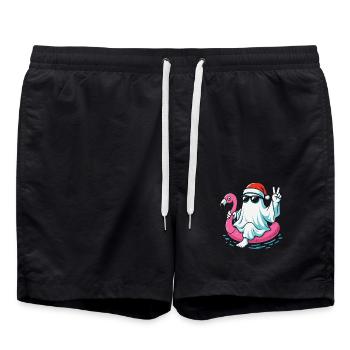 Funny Santa Claus Halloween Design - Swim Trunks - black - Front - AI Model Male 185 light (185cm)