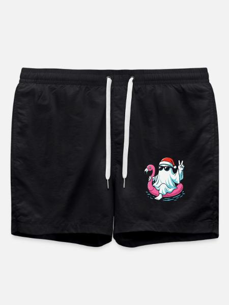 Funny Santa Claus Halloween Design - Swim Trunks - black