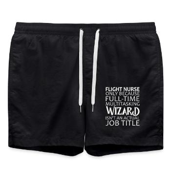 Flight Nurse Wizard Luftrettung - Badeshorts - Schwarz - Vorne - AI Model Male 185 light (185cm)