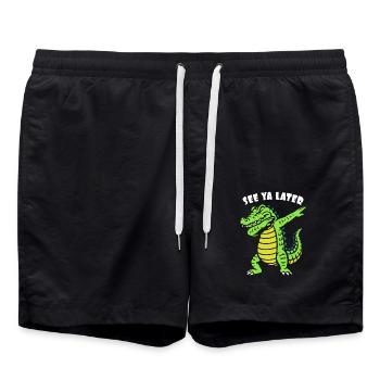 A plus tard - Dabbing d’alligator - Crocodile - Short de bain - noir - Devant - AI Model Male 185 light (185cm)