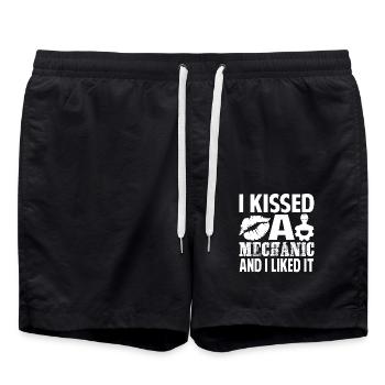 Mechanic I Kissed A Mechanic - Swim Trunks - black - Front - AI Model Male 185 light (185cm)