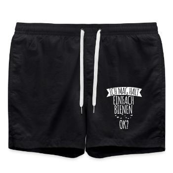 Biene Imker Geschenk Honig Honig Dealer Hobby - Badeshorts - Schwarz - Vorne - AI Model Male 185 light (185cm)
