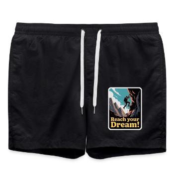 CLIMBING, REACH YOUR DREAM - Swim Trunks - black - Front - AI Model Male 185 light (185cm)