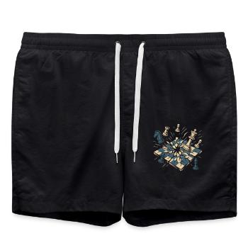 Joueur d’échecs Jeu de société Hommes Femmes - Short de bain - noir - Devant - AI Model Male 185 light (185cm)