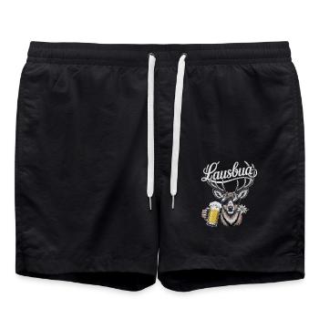 Lausbua T-Shirt Herren Trachtenshirt Trachtenhemd - Badeshorts - Schwarz - Vorne - AI Model Male 185 light (185cm)