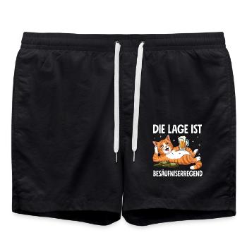 Die Lage Ist Besäufniserregend - Badeshorts - Schwarz - Vorne - AI Model Male 185 light (185cm)