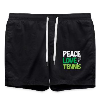 Peace Love Tennis Player Design - Swim Trunks - black - Front - AI Model Male 185 light (185cm)