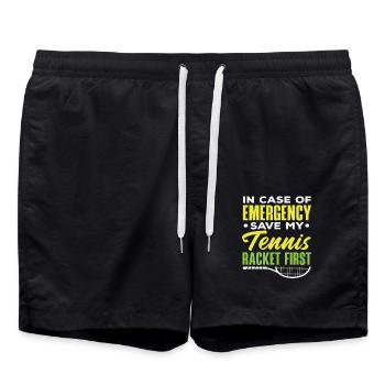 In Notfall Tennis Schläger Erst Retten Tennis - Badeshorts - Schwarz - Vorne - AI Model Male 185 light (185cm)
