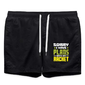 Désolé, j’ai des projets avec ma raquette de tennis - Short de bain - noir - Devant - AI Model Male 185 light (185cm)