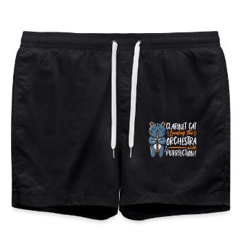 Clarinet Music Orchestra Clarinet Cat - Swim Trunks - black - Front - AI Model Male 185 light (185cm)