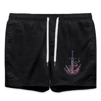 THE ULTIMATE SWORD - Swim Trunks - black - Front - AI Model Male 185 light (185cm)