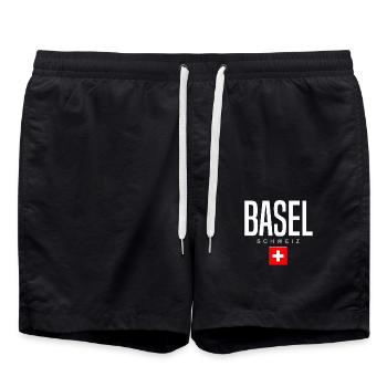 Bâle, Suisse - Short de bain - noir - Devant - AI Model Male 185 light (185cm)
