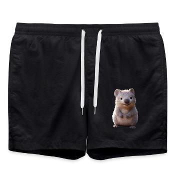 Wombat Australie Marsupial Mignon Wombat - Short de bain - noir - Devant - AI Model Male 185 light (185cm)