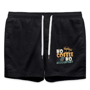 Accountant No Coffee No Bookkeeping Coffee Lover - Swim Trunks - black - Front - AI Model Male 185 light (185cm)
