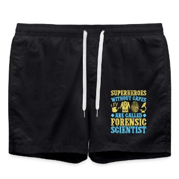 Forensic Science Major Superheroes Without Cabes - Badeshorts - Schwarz - Vorne - AI Model Male 185 light (185cm)