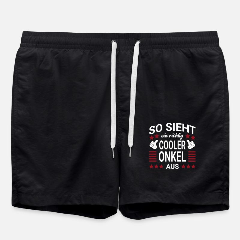 Cooler Onkel Style - Badeshorts - Schwarz