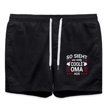 Coole Oma Style - Badeshorts - Schwarz - Vorne - AI Model Male 185 light (185cm)