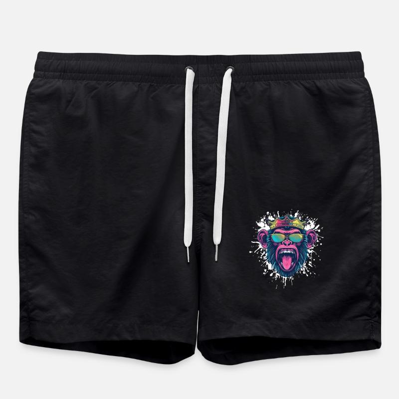 Monkey Funny - Swim Trunks - black