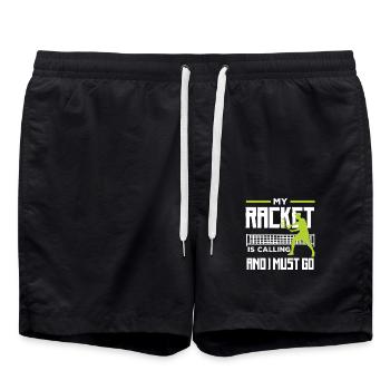 Joueur de tennis Ma raquette m’appelle - Short de bain - noir - Devant - AI Model Male 185 light (185cm)