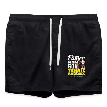 Père Fils Tennis Amis Joueur Pour La Vie - Short de bain - noir - Devant - AI Model Male 185 light (185cm)