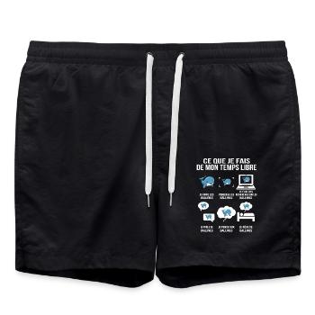 Ce que je fais de mon temps libre – Baleines - Short de bain - noir - Devant - AI Model Male 185 light (185cm)
