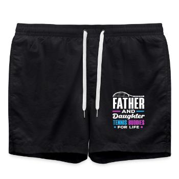 Père et fille Joueur de tennis à vie - Short de bain - noir - Devant - AI Model Male 185 light (185cm)
