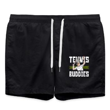 Joueur de tennis Tennis Buddies Oeuvre - Short de bain - noir - Devant - AI Model Male 185 light (185cm)
