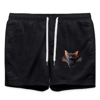 Fledermaus Flughund Vampir Bat Süße Fledemäuse - Badeshorts - Schwarz - Vorne - AI Model Male 185 light (185cm)