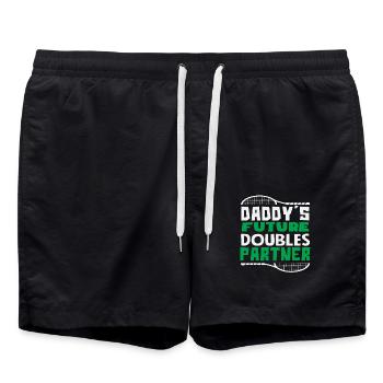 Tennis Spieler Daddy's Future Doubles Partner - Badeshorts - Schwarz - Vorne - AI Model Male 185 light (185cm)