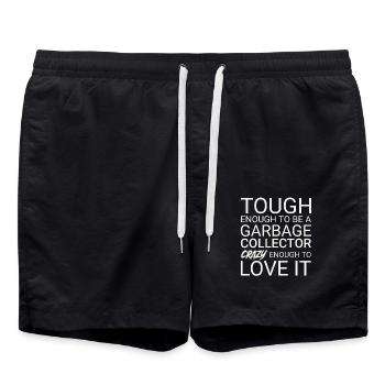 Garbage collector Crazy - Swim Trunks - black - Front - AI Model Male 185 light (185cm)