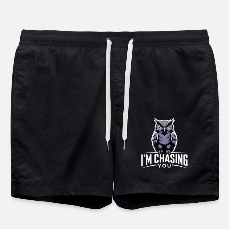 OWL CHASING YOU - Swim Trunks - black