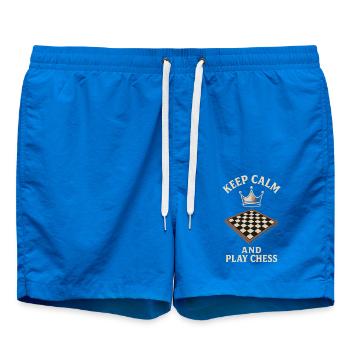 Restez calme et jouez à la conception de jeux de société d’échecs - Short de bain - cobalt blue - Devant