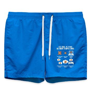 Ce que je fais de mon temps libre avec mon Somali - Short de bain - cobalt blue - Devant