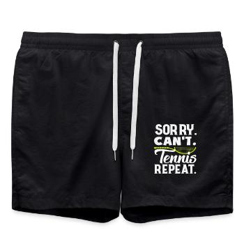 Tennis Player Sorry Can't Tennis Repeat - Swim Trunks - black - Front - AI Model Male 185 light (185cm)
