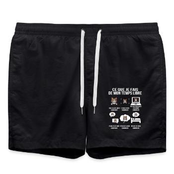 Ce que je fais de mon temps libre siberien - Short de bain - noir - Devant - AI Model Male 185 light (185cm)