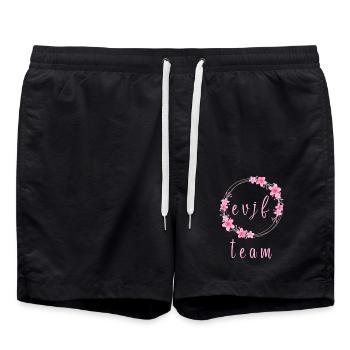 EVJF Cercle Fleurs Prénom Personnalisable - Short de bain - noir - Devant - AI Model Male 185 light (185cm)
