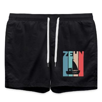 10 Jahre Segelschiff - Badeshorts - Schwarz - Vorne - AI Model Male 185 light (185cm)
