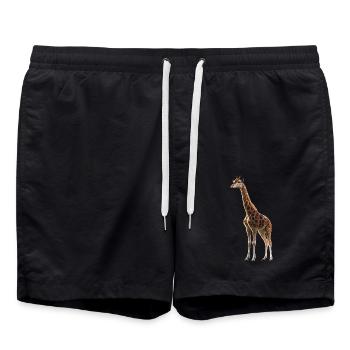 Giraffe Africa Love Safari Wilderness Cute Giraffes - Swim Trunks - black - Front - AI Model Male 185 light (185cm)