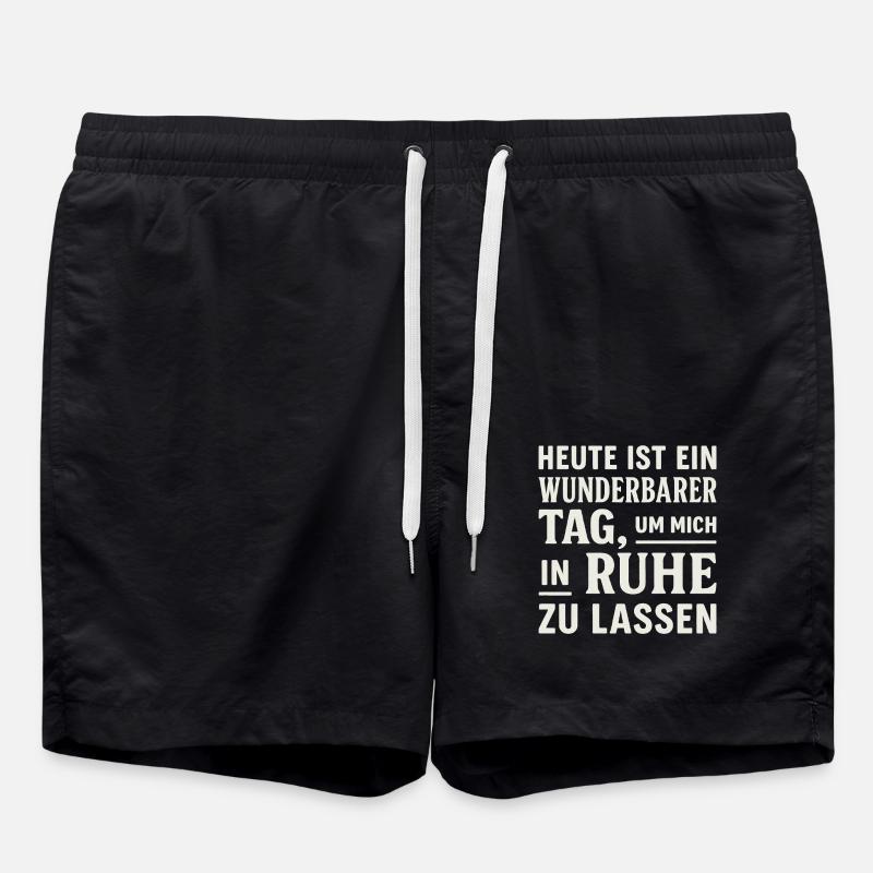 Leave alone – sarcastic design - Swim Trunks - black