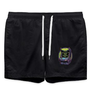 Insérer une pièce de monnaie – Continuer la vie | Conception Retro Gamer - Short de bain - noir - Devant - AI Model Male 185 light (185cm)