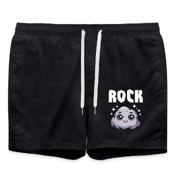 Scissors Stone Paper Groups School Game Stone Figurine - Swim Trunks - black - Front - AI Model Male 185 light (185cm)