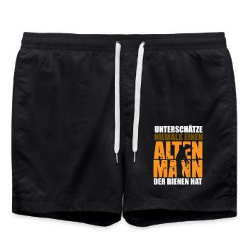 Biene Imker Geschenk Honig Honig Dealer Hobby - Badeshorts - Schwarz - Vorne - AI Model Male 185 light (185cm)