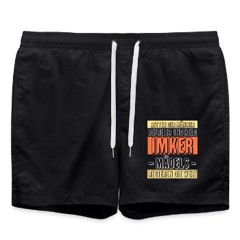 Bienenzucht Imker Imkerei Lustig Bienen Spruch - Badeshorts - Schwarz - Vorne - AI Model Male 185 light (185cm)