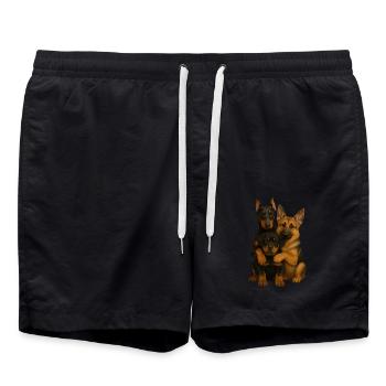 Chien Chiens Chiens mignons - Short de bain - noir - Devant - AI Model Male 185 light (185cm)