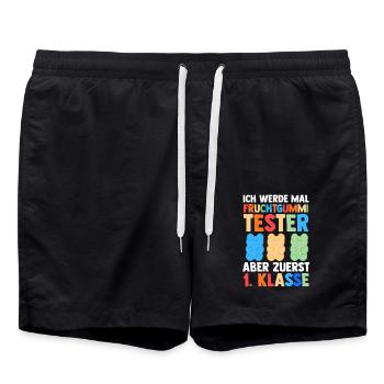 Kita Abgänger Erste Klasse Einschulung Schulkind - Badeshorts - Schwarz - Vorne - AI Model Male 185 light (185cm)