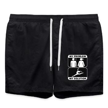 Acro Dancer My Problem My Solution Pictogram Mom - Badeshorts - Schwarz - Vorne - AI Model Male 185 light (185cm)
