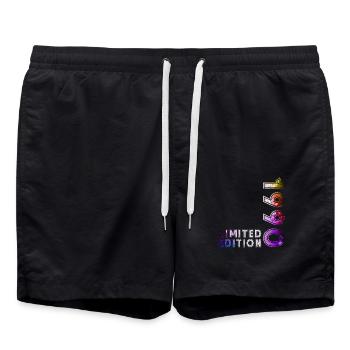 35th Birthday Gift Husband Original 1990's - Swim Trunks - black - Front - AI Model Male 185 light (185cm)