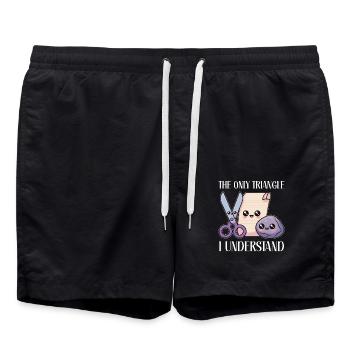 Schere Stein Papier Spiel Schule Universität - Badeshorts - Schwarz - Vorne - AI Model Male 185 light (185cm)