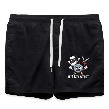 Scissors Stone Paper Kawaii - It's Strategy - Swim Trunks - black - Front - AI Model Male 185 light (185cm)